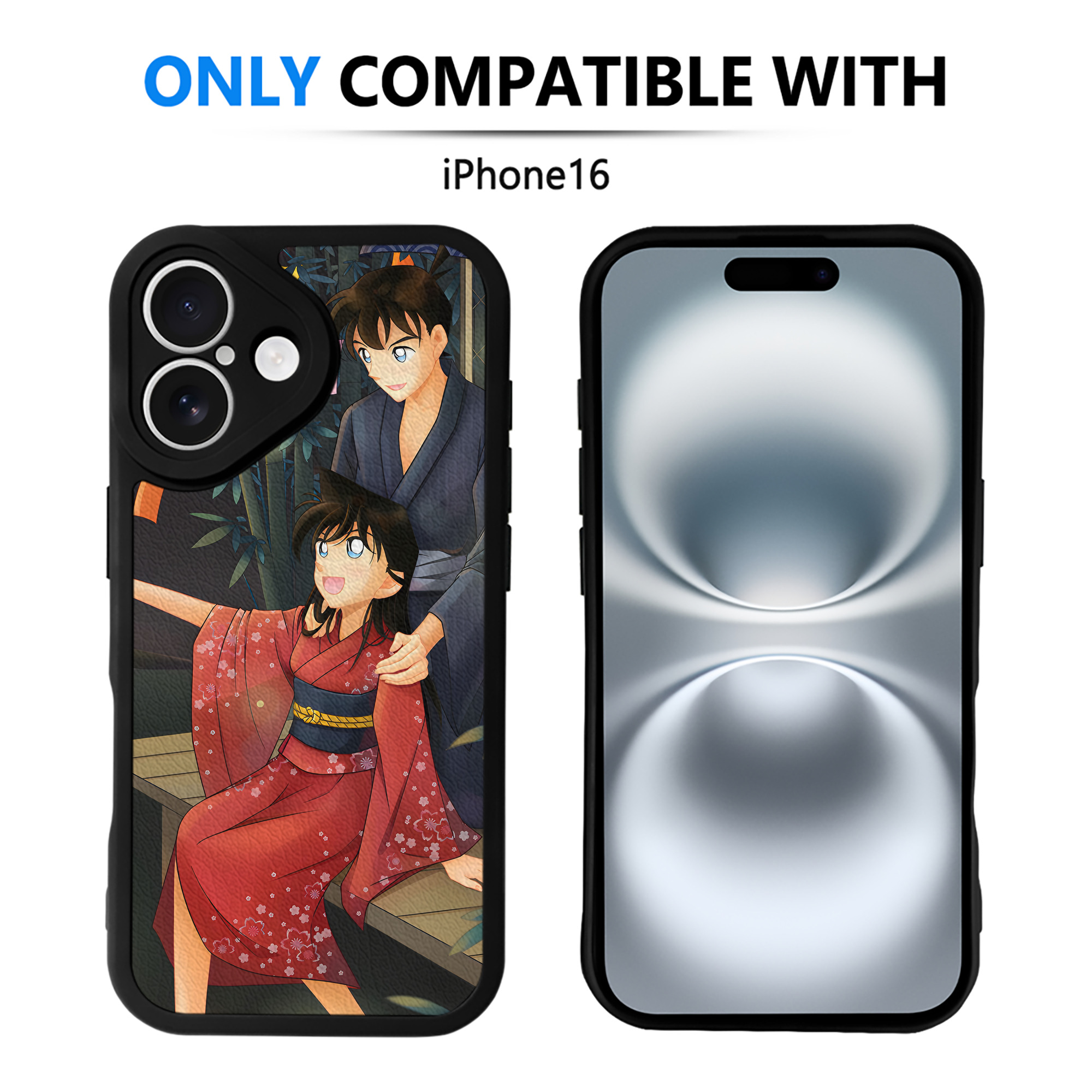 （画像用） 名探偵コナン Detective Conan 【iPhone 16シリーズ対応】シリコンスマホケース（レザー調） 材質：シリコン